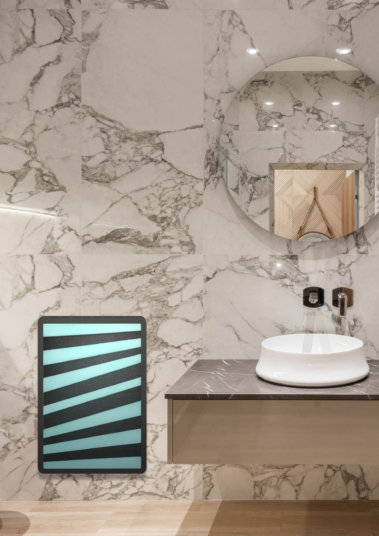 Designer electric radiator MAX in lava stone model raggi-inverno