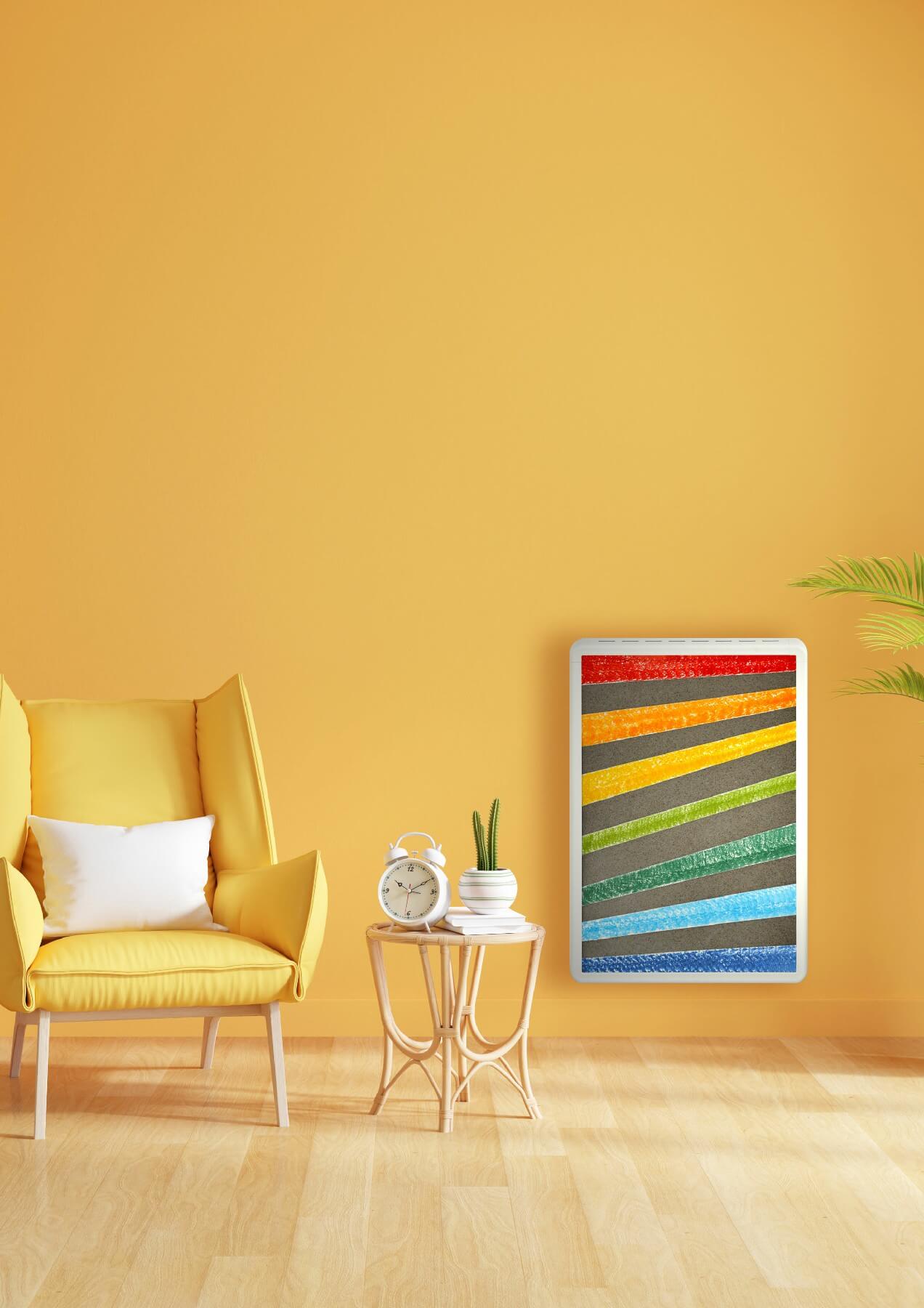 Designer electric radiator MAX in lava stone raggi-martellati