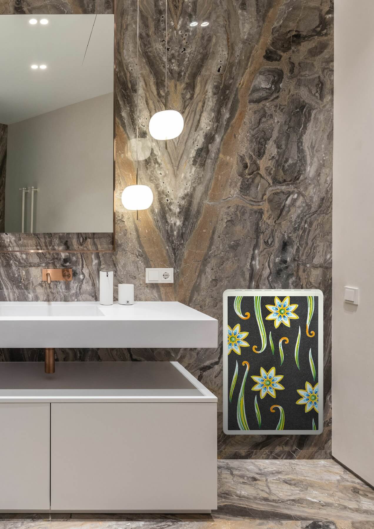 MAX Lava stone electric radiator, calore-sbocciato