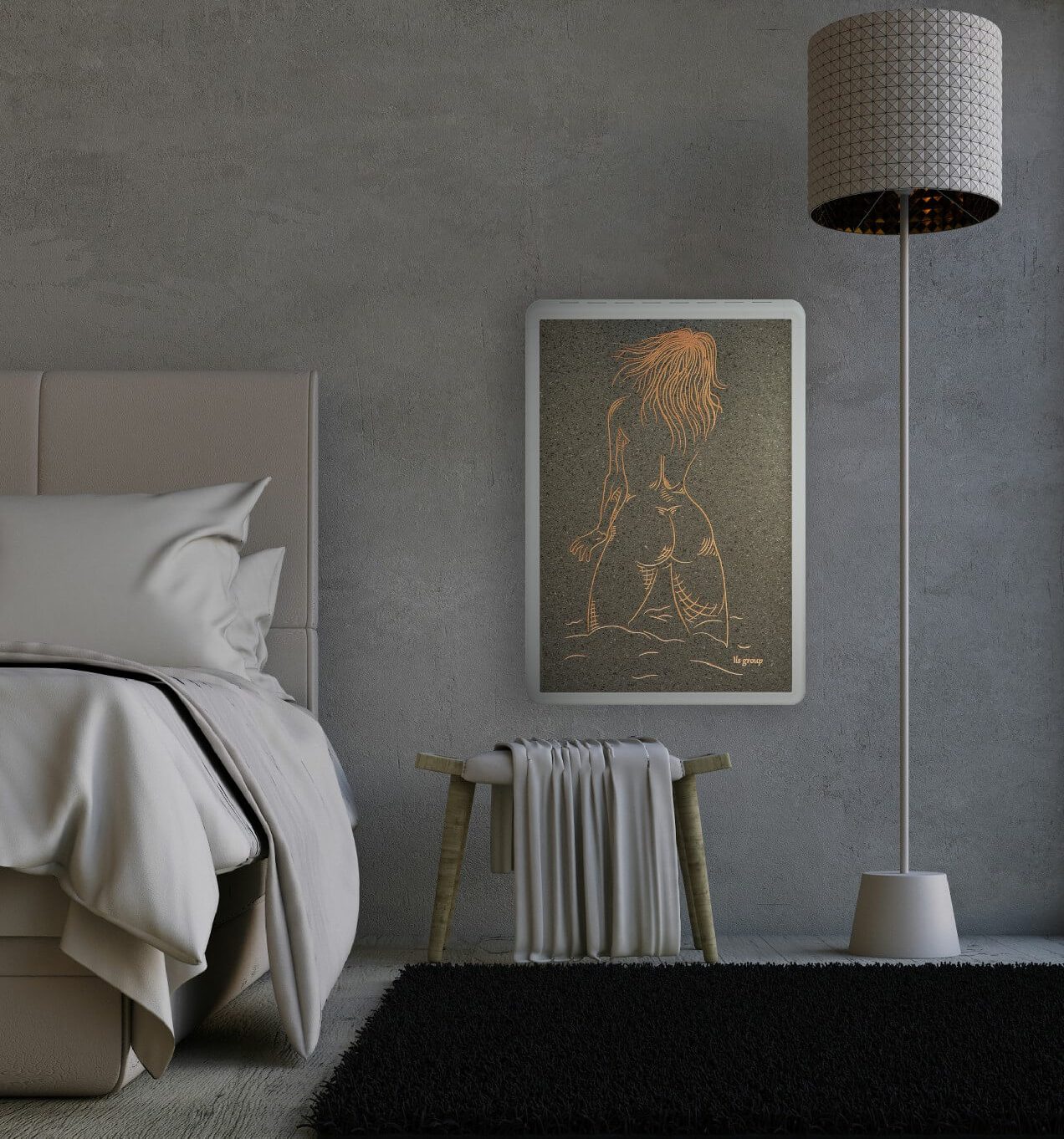 electric Designer radiator MAX made with lava stone