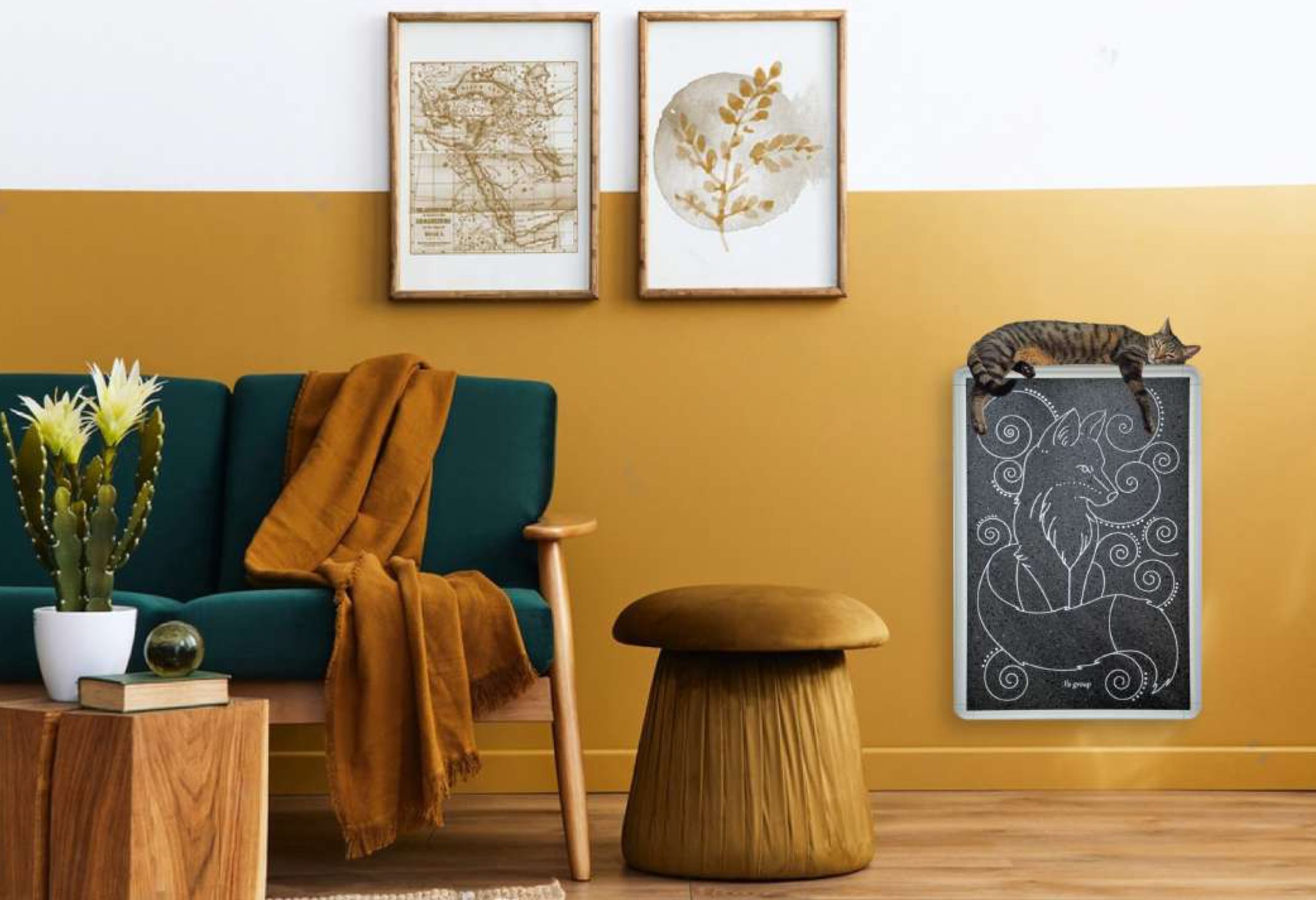 MAX Electric Radiators in Lava Stone, natural radiant heating